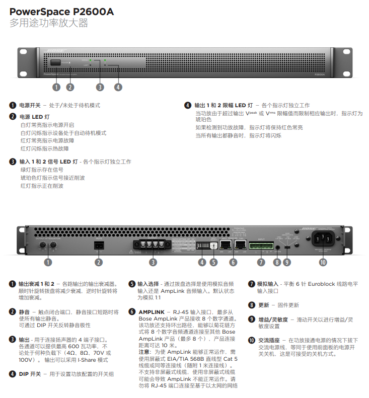 BOSE PowerSpace P2600A 功放 BOSE PowerSpace P2600A 功放